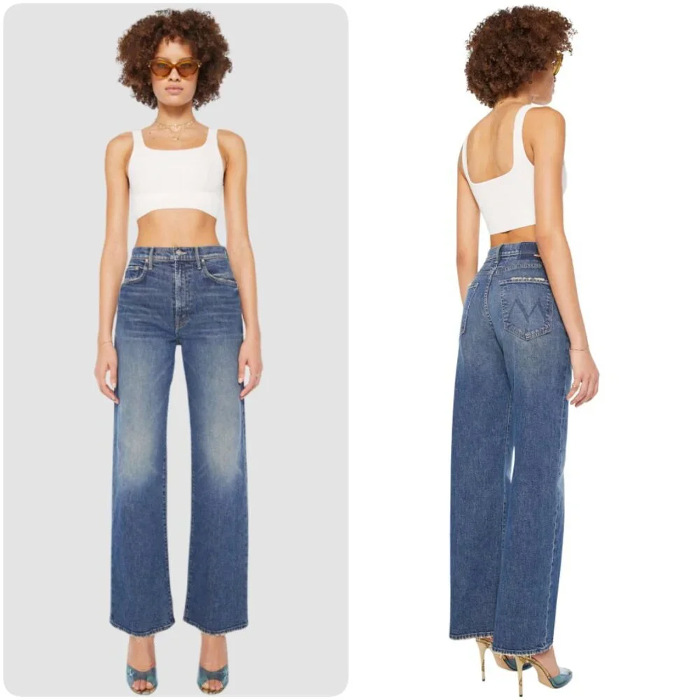 NWT Mother The Lasso Sneak High Rise Wide Leg Jeans, Punk Nouveau Size 30 $278 - Picture 4 of 16
